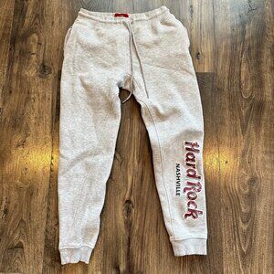 GUC Men's Hard Rock Cafe Gray Jogger Sweatpants Nashville Logo, Size: S Small